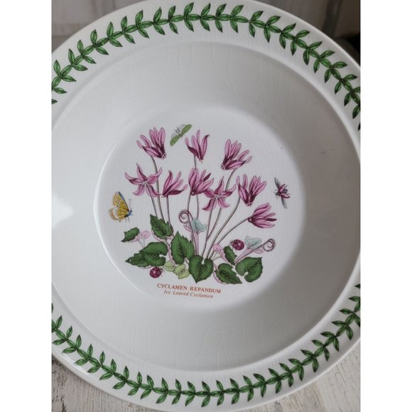 Portmeirion Botanic Gardens AS IS Ivy Leaved Cyclamen 8" soup salad bowl‎ - Picture 2 of 10